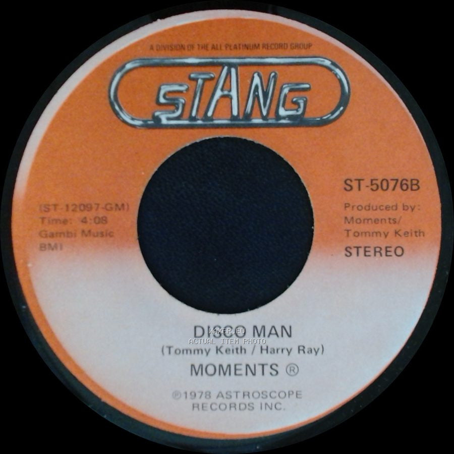 Moments - Disco Man / Rain In My Backyard side B