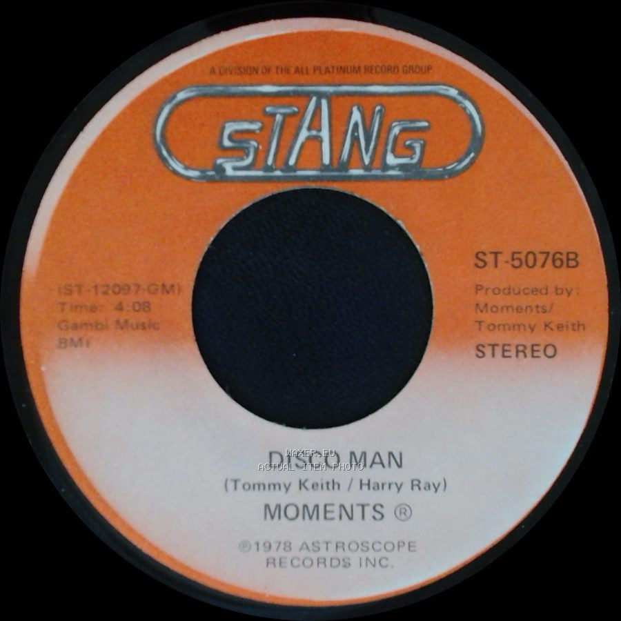 Moments - Disco Man / Rain In My Backyard side A