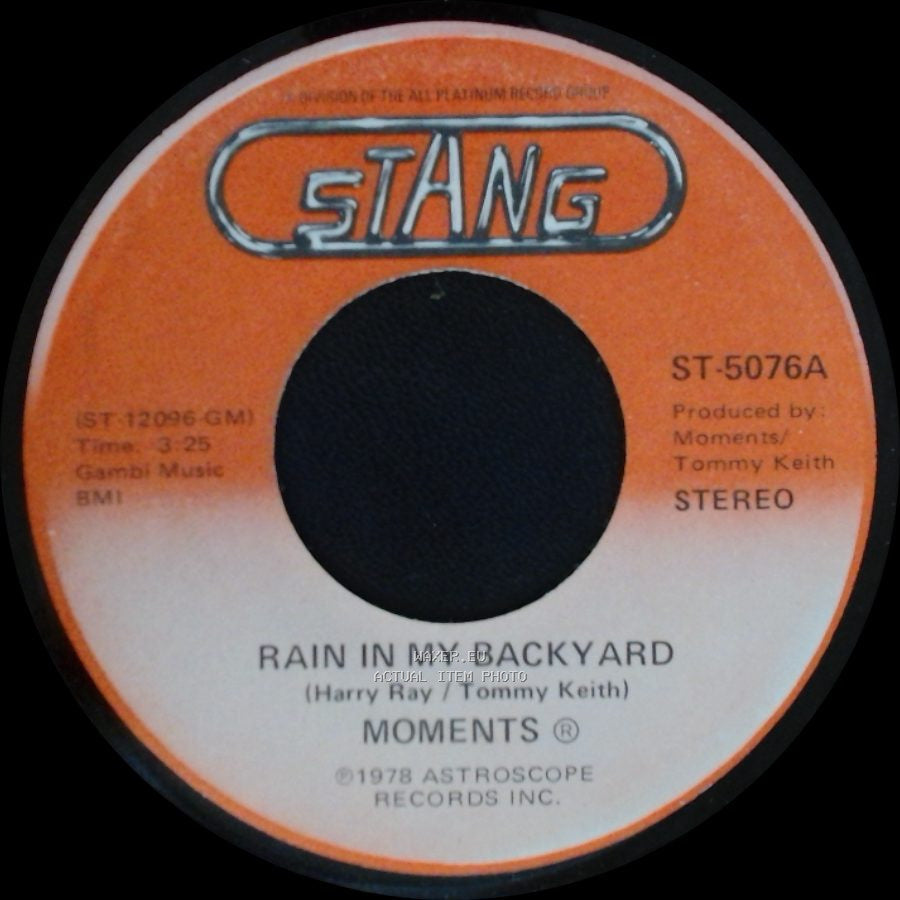Moments - Disco Man / Rain In My Backyard side A