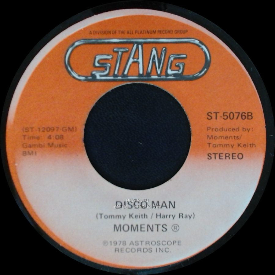 Moments - Disco Man / Rain In My Backyard side B