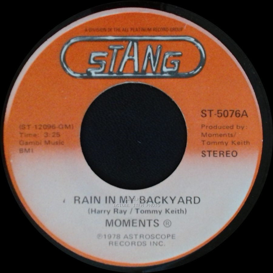 Moments - Disco Man / Rain In My Backyard side A