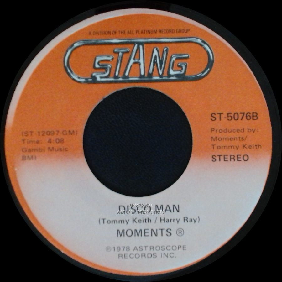 Moments - Disco Man / Rain In My Backyard side B
