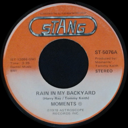 Moments - Disco Man / Rain In My Backyard side B