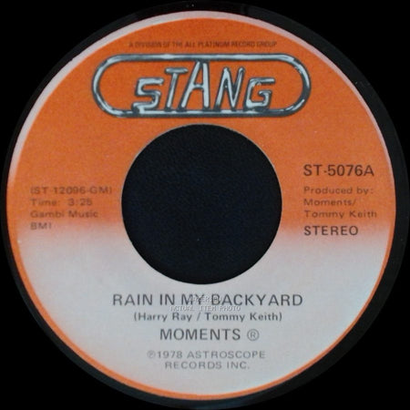 Moments - Disco Man / Rain In My Backyard side A