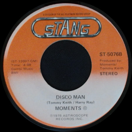 Moments - Disco Man / Rain In My Backyard side B