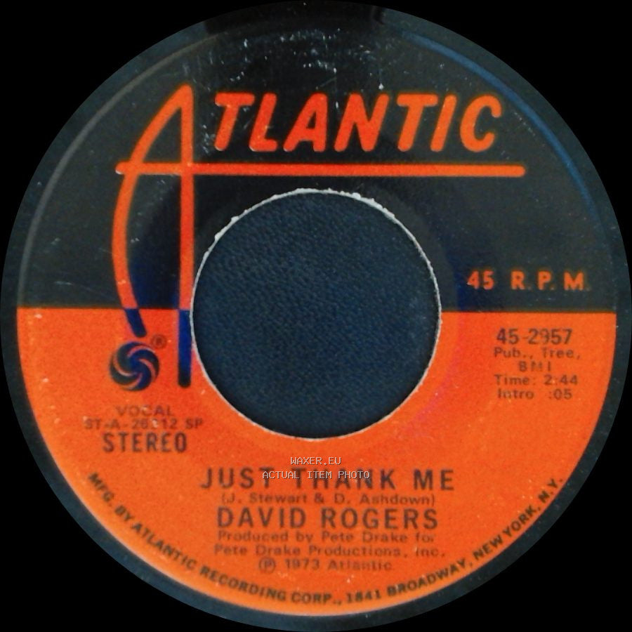 David Rogers - I Wish I Was Back / Just Thank Me side B
