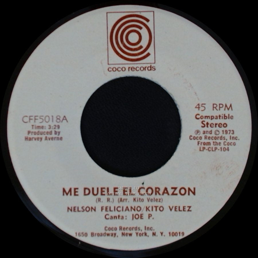 Nelson Feliciano/Kito Velez - Me Duele El Corazon / China side A