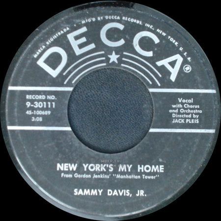 Sammy Davis, Jr. - Never Like This / New York's My Home side B