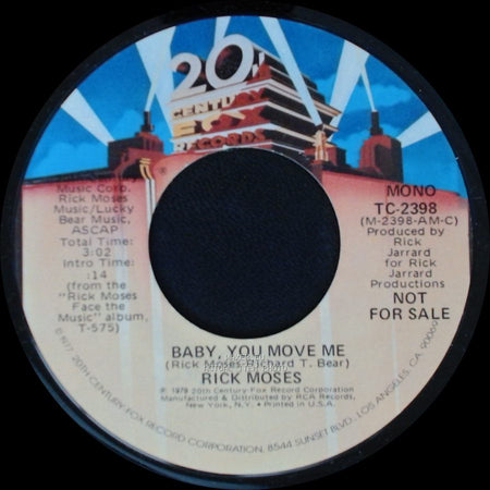 Rick Moses - Baby, You Move Me / Baby, You Move Me side A