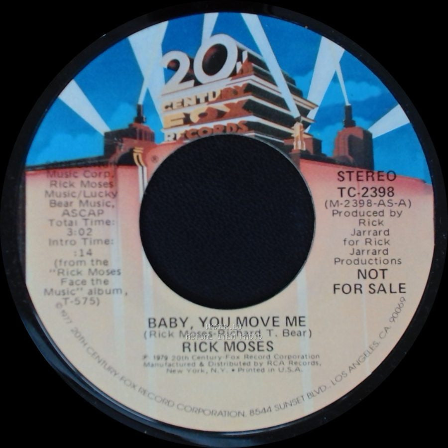 Rick Moses - Baby, You Move Me / Baby, You Move Me side B