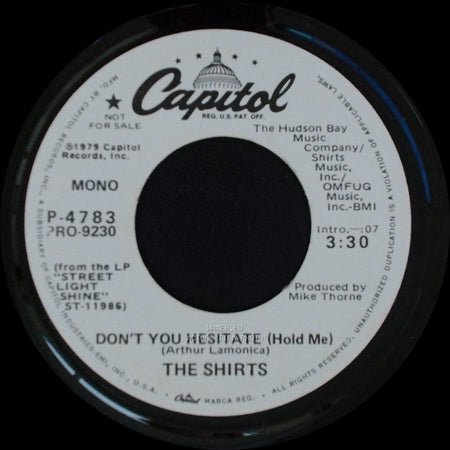 The Shirts - Don't You Hesitate (Hold Me) / Don't You Hesitate (Hold Me) side B