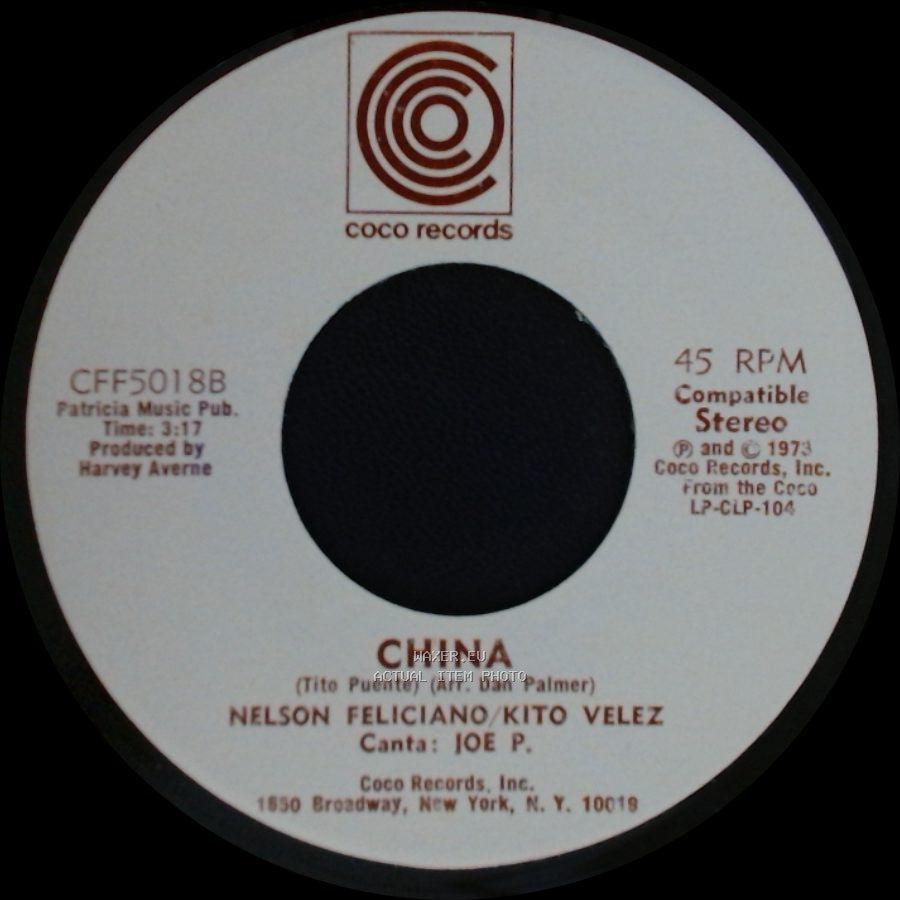 Nelson Feliciano/Kito Velez - Me Duele El Corazon / China side B