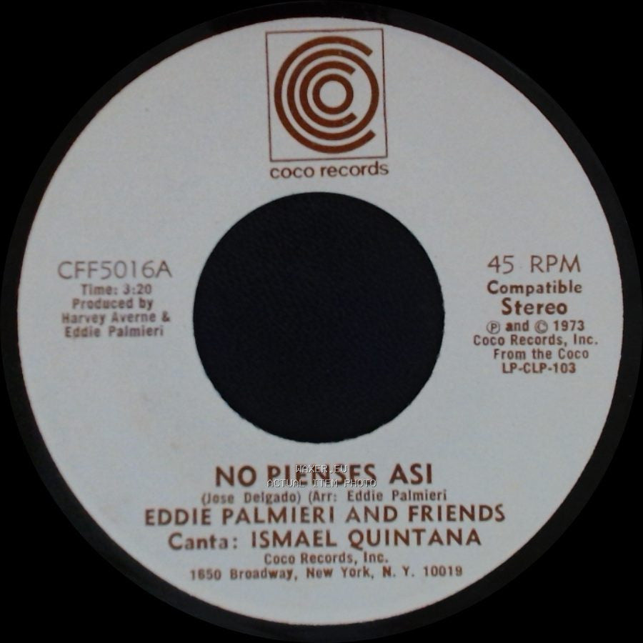 Eddie Palmieri And Friends - La Malanga / No Pienses Asi side B