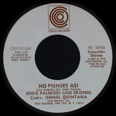 Eddie Palmieri And Friends - La Malanga / No Pienses Asi side B