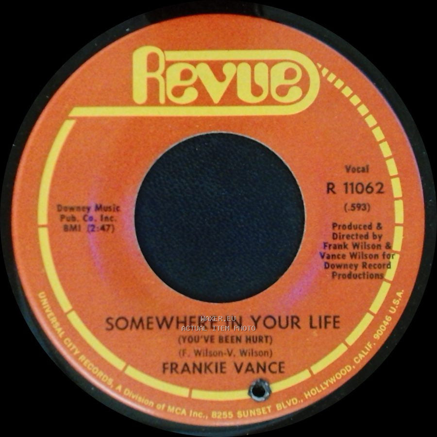 Frankie Vance - Somewhere In Your Life (You've Been Hurt) / You Are My Solution side B