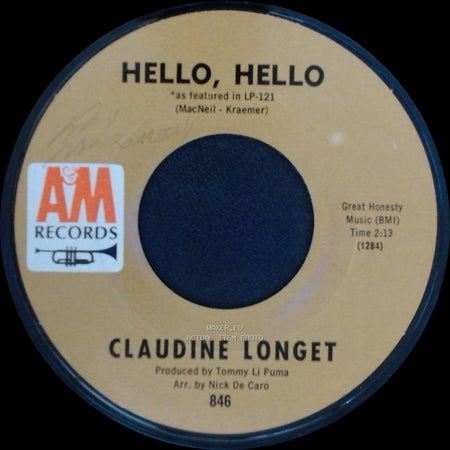 Claudine Longet - Wanderlove / Hello, Hello side B