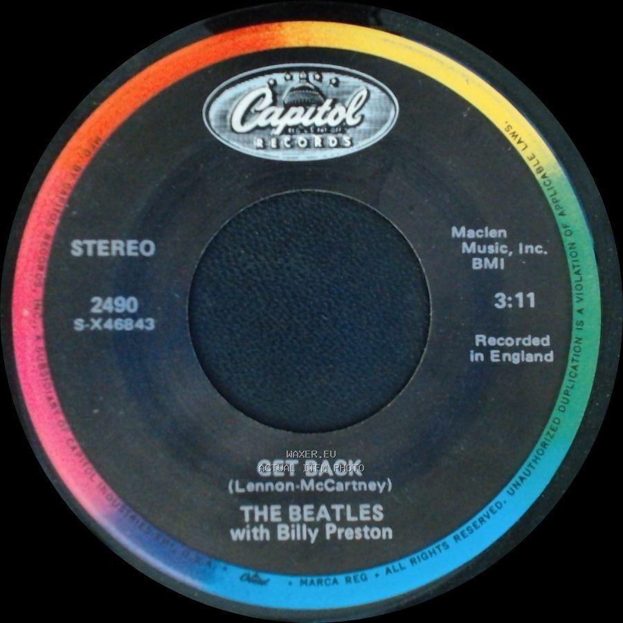 The Beatles With Billy Preston - Don't Let Me Down (Lennon-Mccartney) / Get Back side B