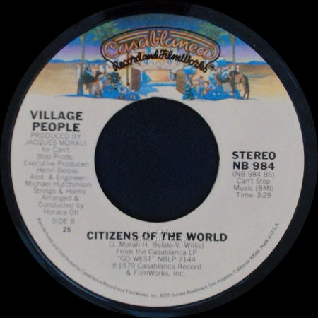Village People - Go West / Citizens Of The World side B