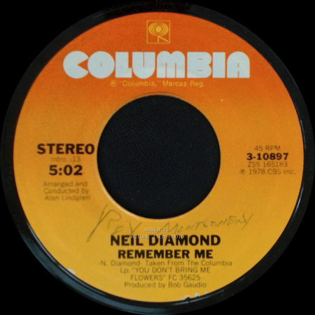 Neil Diamond - Remember Me / Forever In Blue Jeans side A