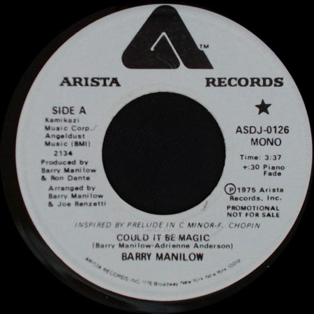 Barry Manilow - Could It Be Magic / Could It Be Magic side A