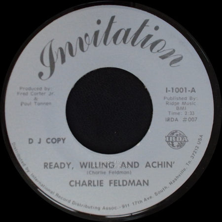 Charlie Feldman - Ready, Willing And Achin' / Ready, Willing And Achin' side A