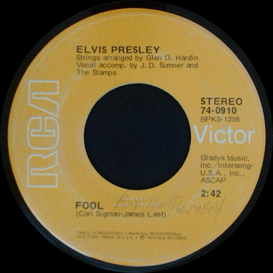 Elvis Presley - Steamroller Blues / Fool side B
