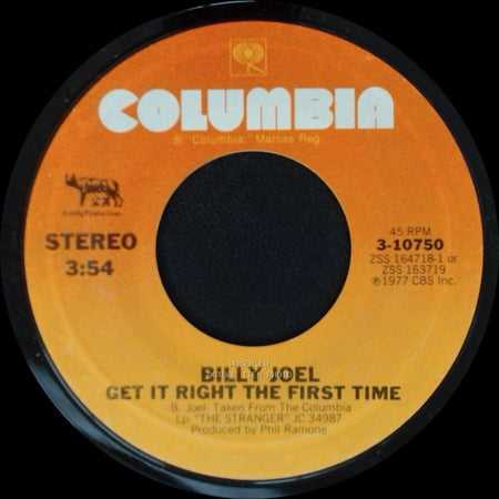 Billy Joel - Get It Right The First Time / Only The Good Die Young side A