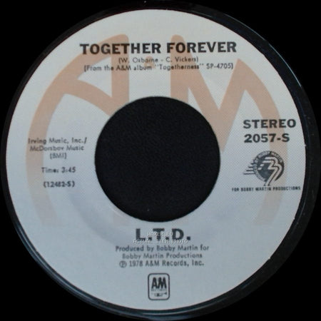 L.T.D. - Holding On (When Love Is Gone) / Together Forever side B