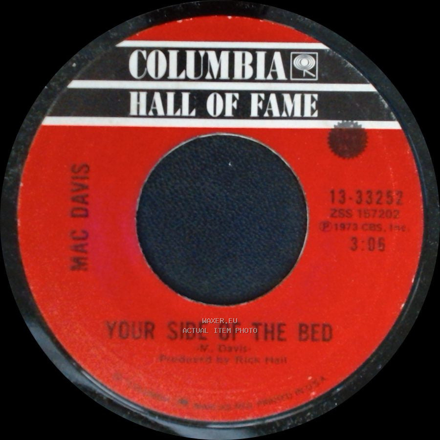 Mac Davis - Baby Don't Get Hooked On Me / Your Side Of The Bed side B