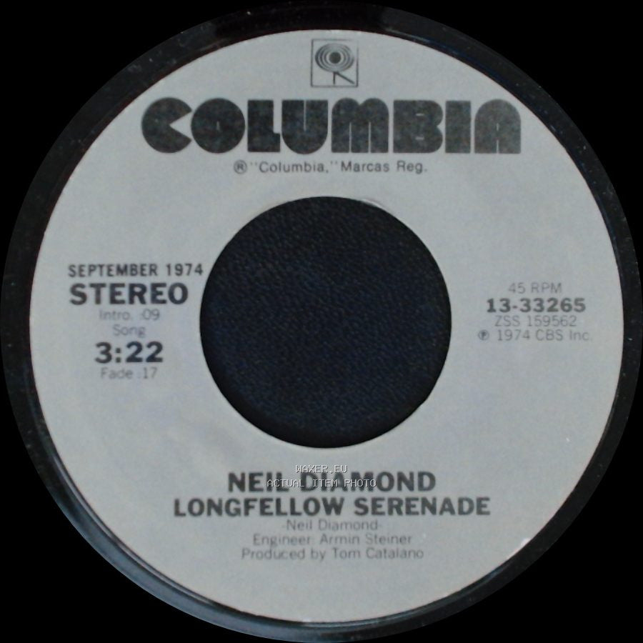 Neil Diamond - Longfellow Serenade / Be side A
