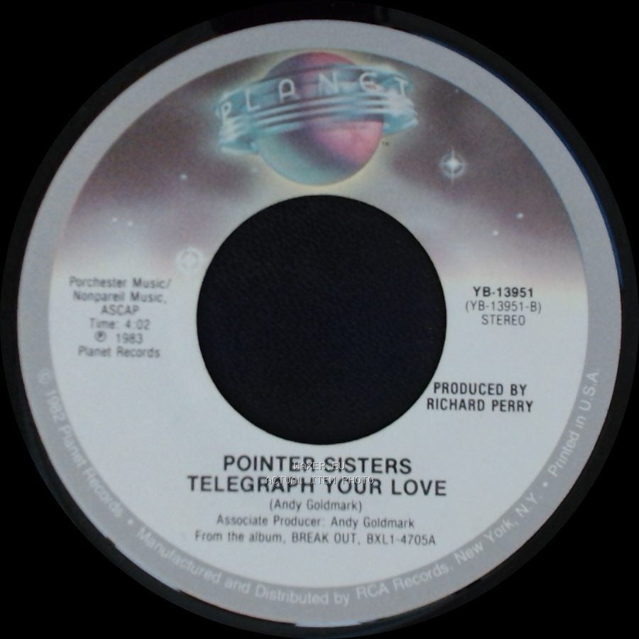 Pointer Sisters - Neutron Dance / Telegraph Your Love side B