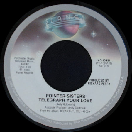 Pointer Sisters - Neutron Dance / Telegraph Your Love side B