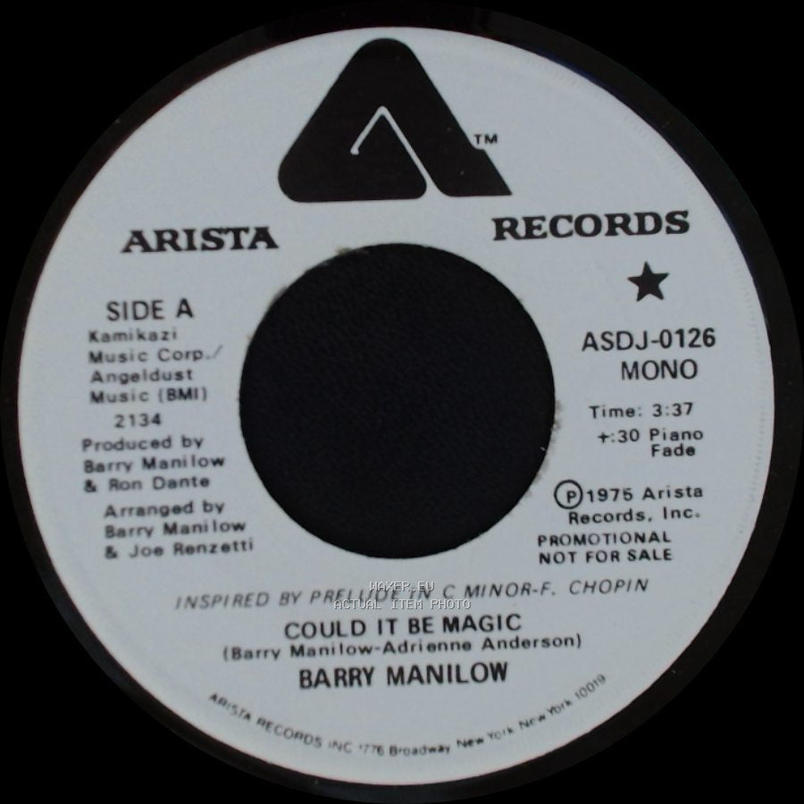 Barry Manilow - Could It Be Magic / Could It Be Magic side A