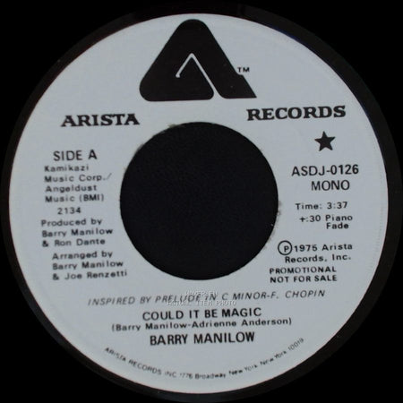 Barry Manilow - Could It Be Magic / Could It Be Magic side A