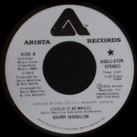 Barry Manilow - Could It Be Magic / Could It Be Magic side B