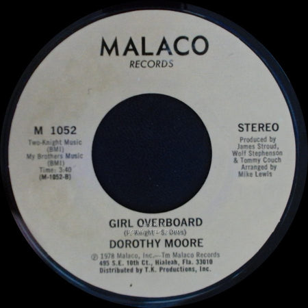 Dorothy Moore - Girl Overboard / Special Occasion side A
