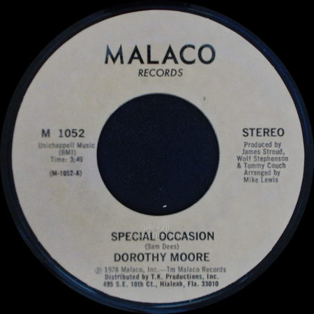 Dorothy Moore - Girl Overboard / Special Occasion side B
