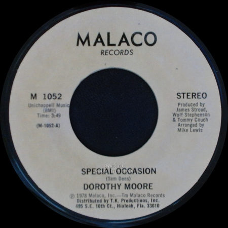 Dorothy Moore - Girl Overboard / Special Occasion side B