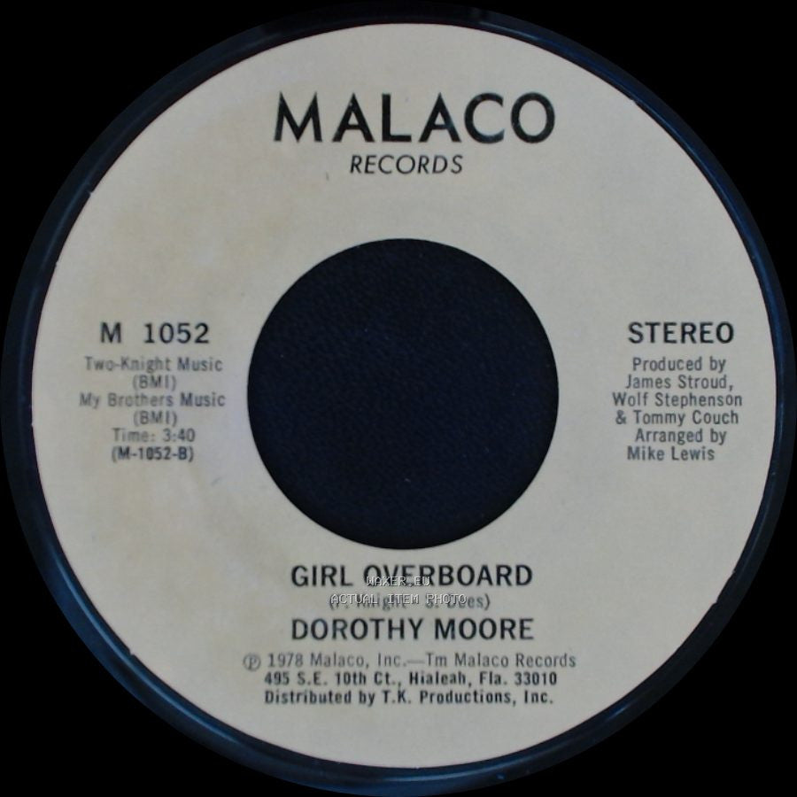 Dorothy Moore - Girl Overboard / Special Occasion side A
