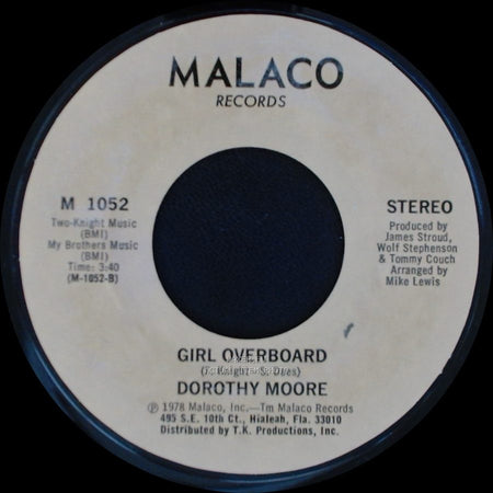 Dorothy Moore - Girl Overboard / Special Occasion side B