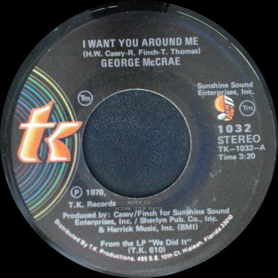 George Mccrae - Are You Looking For Love / I Want You Around Me side B