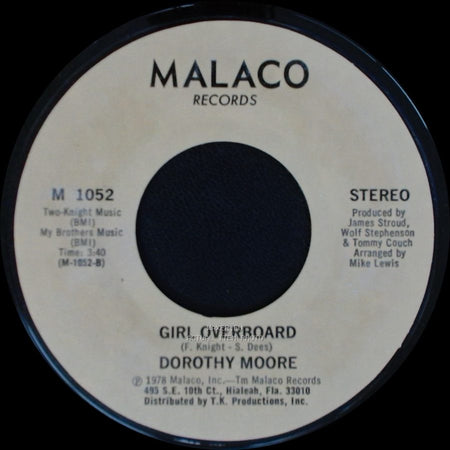 Dorothy Moore - Girl Overboard / Special Occasion side B