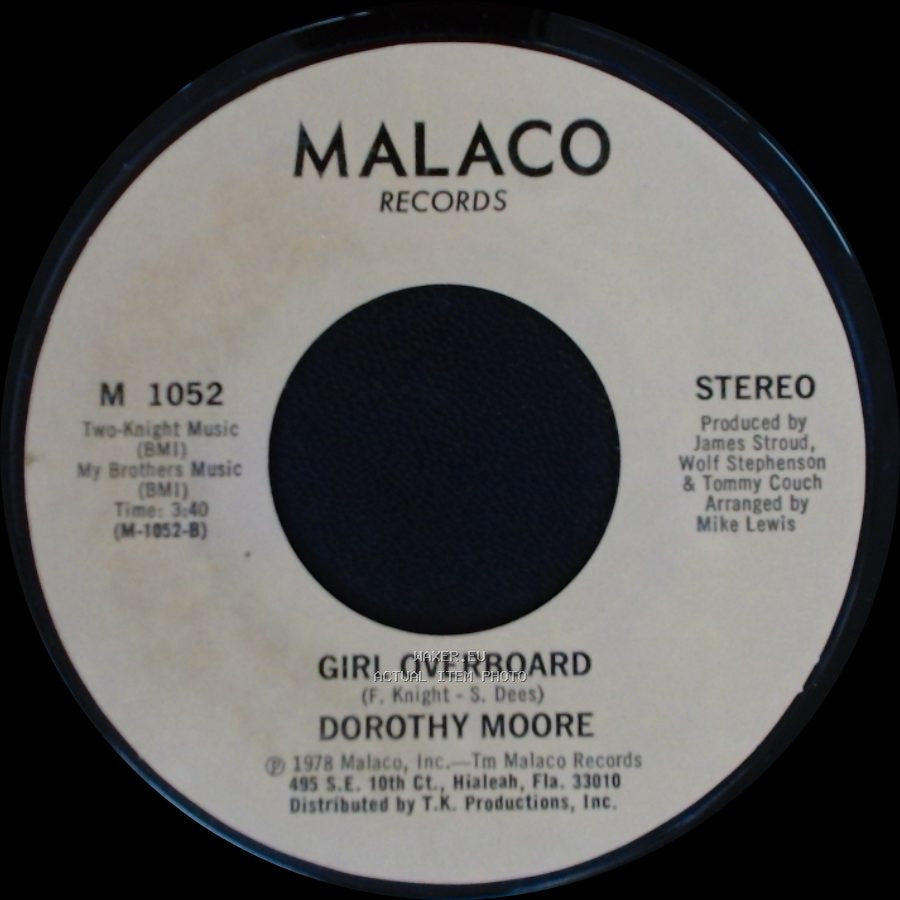 Dorothy Moore - Girl Overboard / Special Occasion side B