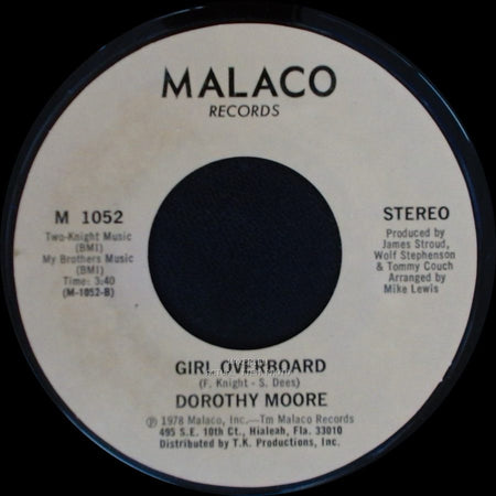 Dorothy Moore - Girl Overboard / Special Occasion side B