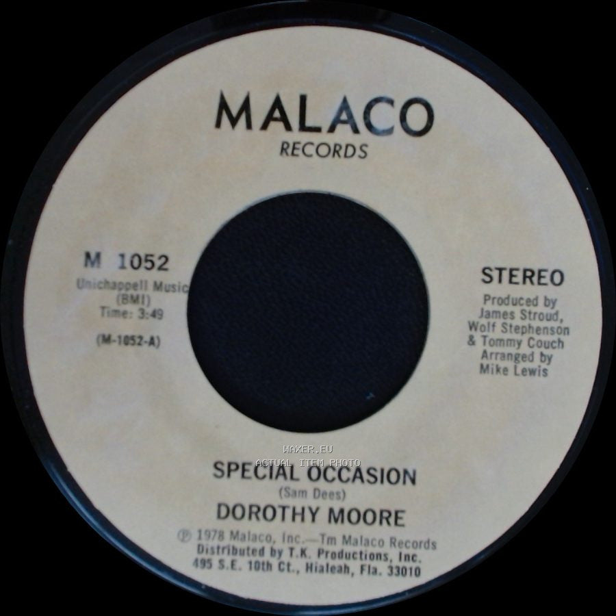 Dorothy Moore - Girl Overboard / Special Occasion side B
