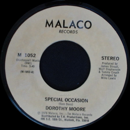 Dorothy Moore - Girl Overboard / Special Occasion side B