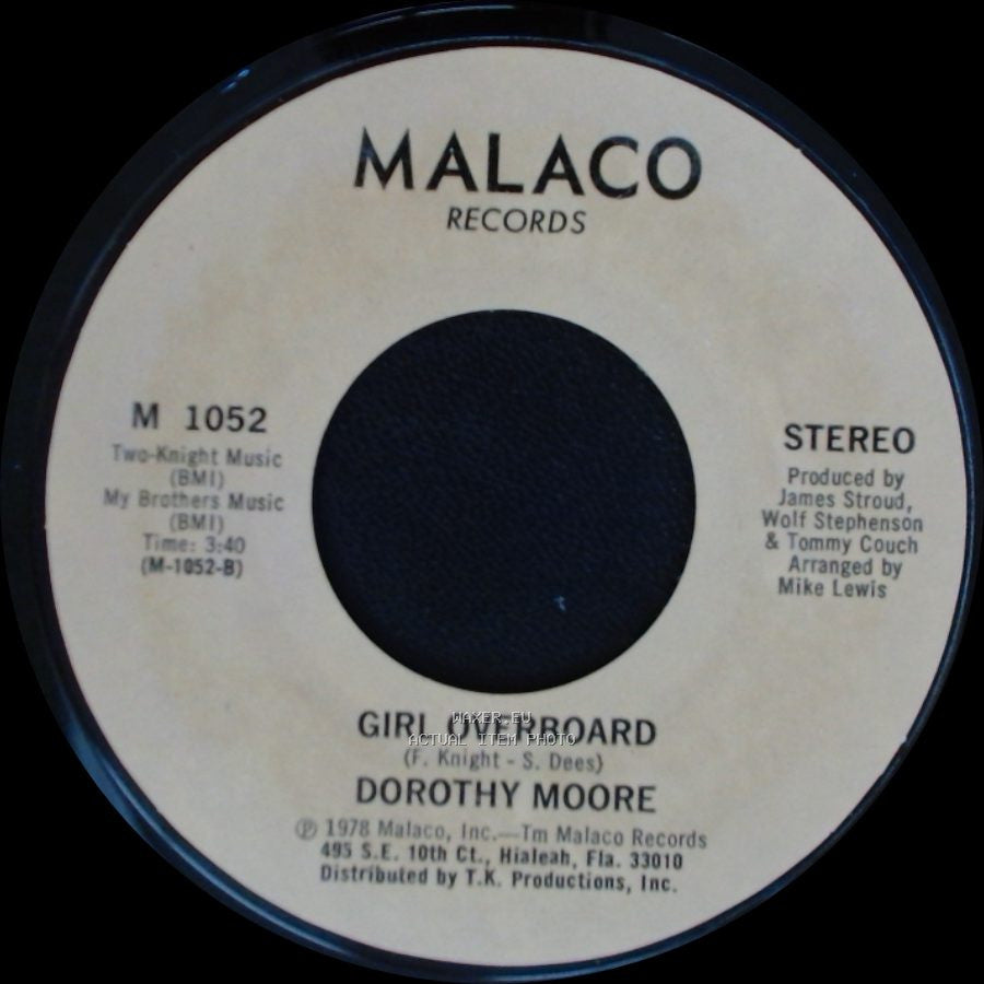 Dorothy Moore - Girl Overboard / Special Occasion side A