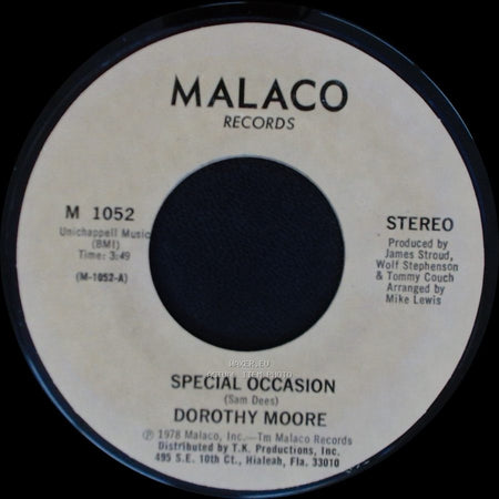Dorothy Moore - Girl Overboard / Special Occasion side B