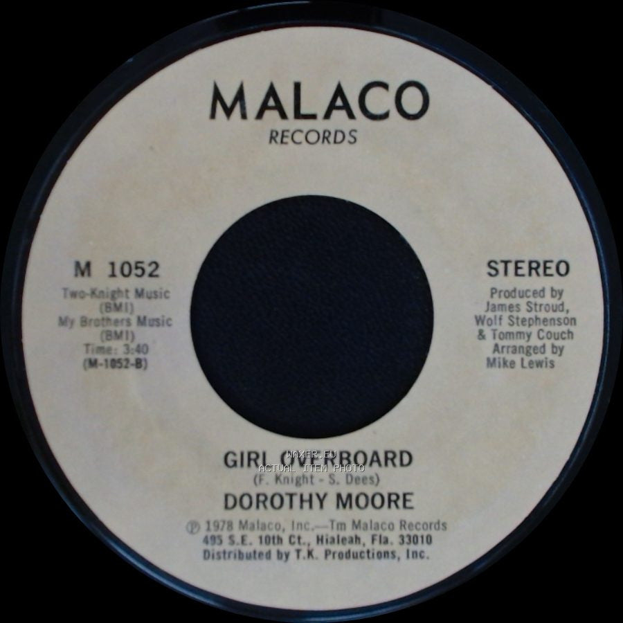 Dorothy Moore - Girl Overboard / Special Occasion side A