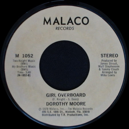 Dorothy Moore - Girl Overboard / Special Occasion side A